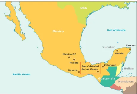 Figure 1. Map of Mexico Indicating Location of San Cristobal de Las Casas