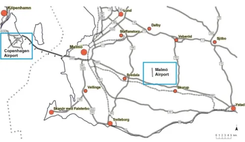 Figure 1 - Overview of the region (Sturupsaxeln AB, 2005)