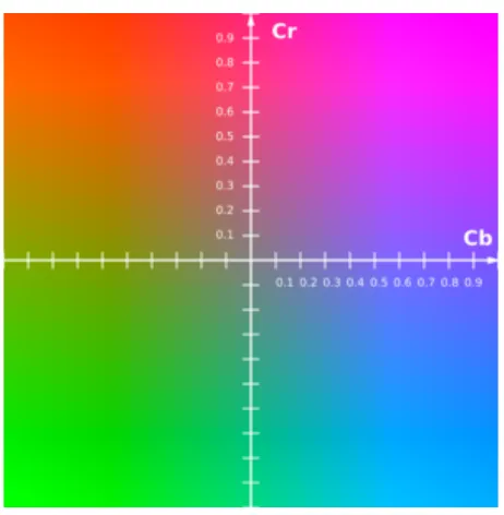 Figure 3.4: Cb-Cr colour plane at a constant luma value