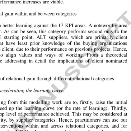 Table 6: Rational gain within and between categories 