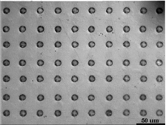 Figure 1-6:  Circular Dimples Arranged in a Square Pattern[47]. ‎