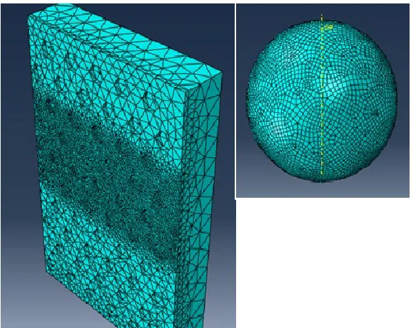Figure 3-13: Mesh Elements for the Patterned Surface and Rigid Indenter ‎