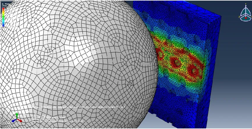 Figure 3-21: Von Mises Stress Shows  Plastic Deformation Mode along the Sliding ‎