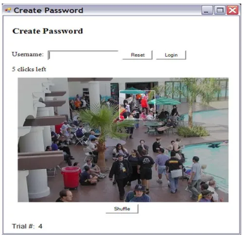 Fig. 4.6: A user navigates through images to form a CCP password. 