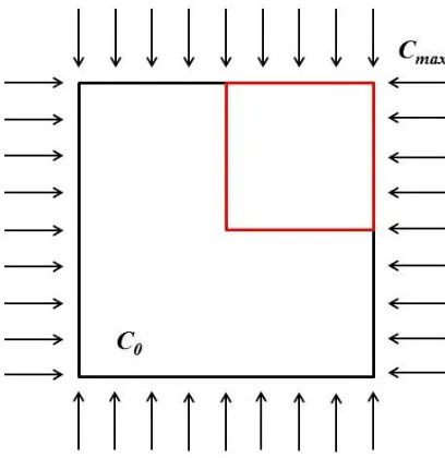 Figure 3. Two-dimensional square plate specimen 