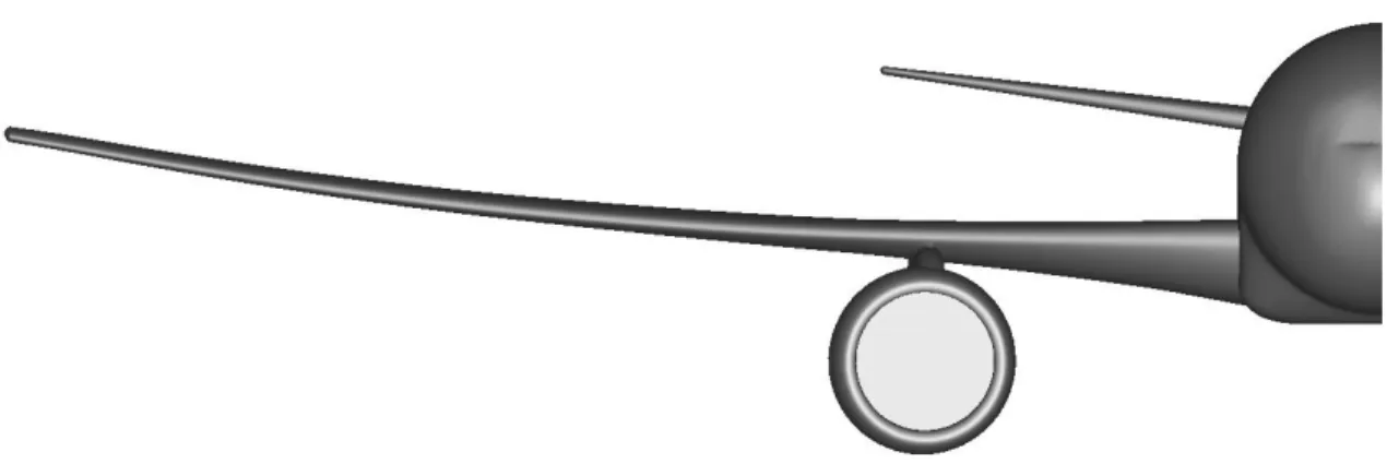 Figure 10:  Front View of the CRM showing the Large-Diameter Flow-Through Nacelle. 
