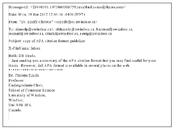 Figure 2.2: Parsed Email  