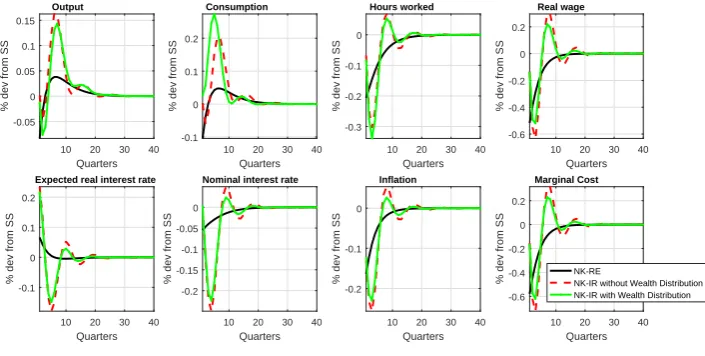 Figure 6:Wealth Distribution and Impulse Responses – Monetary Policy Shock