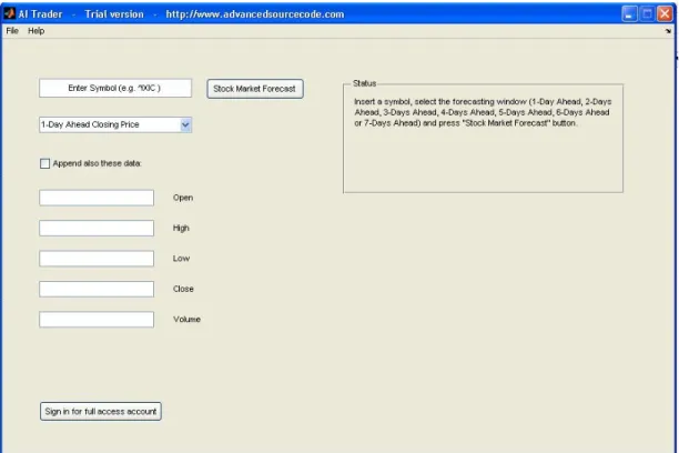 Fig. 4 AI Trader graphical user interface.