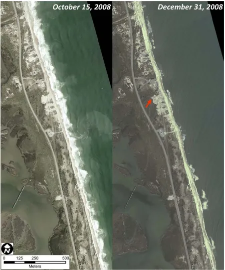Figure 7: NCCDOT imageryy of study site before and afteer the effects oof the October 22008 Storm