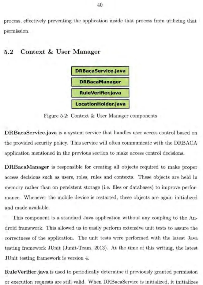 Figure  5·2:  Cont ext  &amp;  User  Manager components 