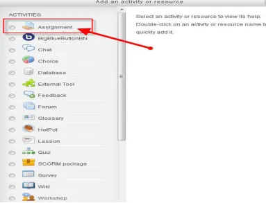 Fig. 3.Assignment Activity in Moodle 