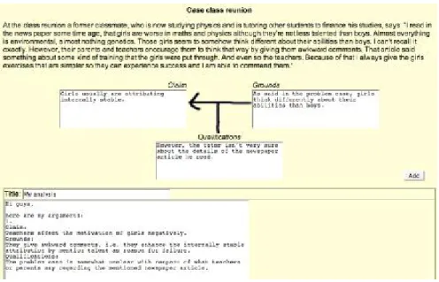 Figure 2. The script for the construction of single arguments. Students should use the textboxes labeled “Claim”, 