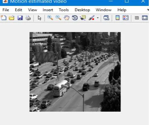 Figure 7: Motion Compensated Video Frame (Traffic) The following figures show the original video sequence and Motion estimated video of the Traffic 2560x1600Kimono 1920x1080 and for bi-prediction