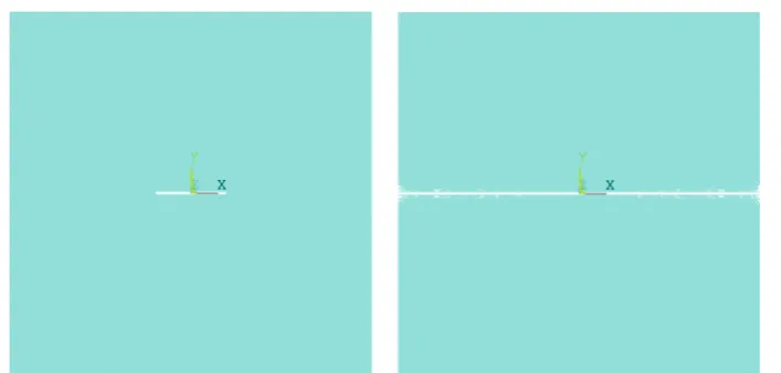 Fig. 13 Propagation of a central crack in a plate subjected to uniform bending loading