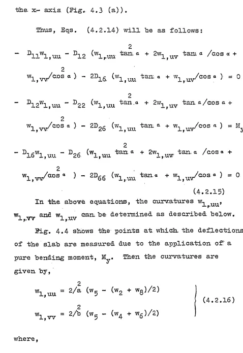 Fig. 4.4 shows the points at, which. the deflections 