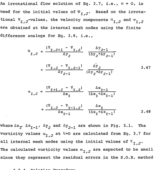 Figure 3.4 shows the schematic flow diagram for solving 