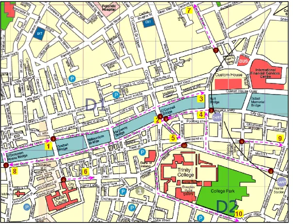 Figure 1 Map of the chosen Transport Network. 