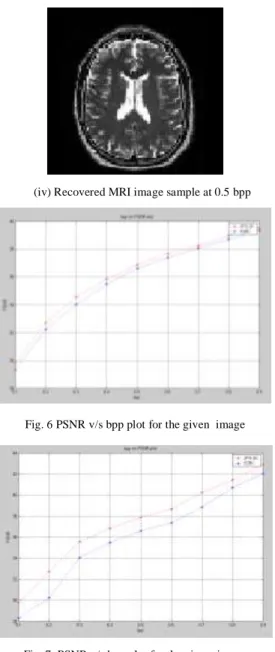 Fig. 6 PSNR v/s bpp plot for the given  image 