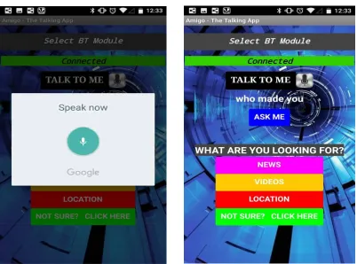 Figure 5: Screenshots of Working App 