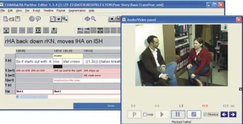 Fig. 3. User interface of the EXMARaLDA Partitur-Editor  
