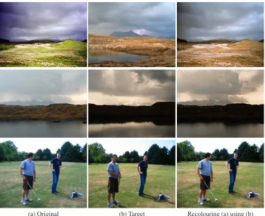 Figure 5. Example of Colour Transfer for Image and Video Restoration. It is possible to recreatedifferent atmospheres