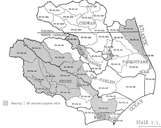 Figure 13. Population Density by Subbasin: 