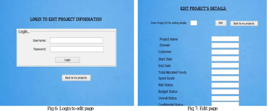 Fig 4: Project details page                                                                                 Fig 5: My projects page 