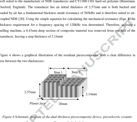 Figure 4 shows a graphical illustration of the resultant piezocomposite, with a clear difference in 
