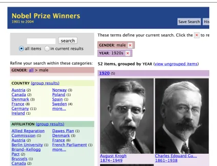 Fig. 8 Flamenco – a faceted search interface.