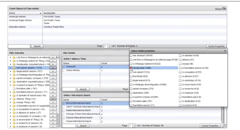 Fig. 12 tFacet – a tool for hierarchical faceted exploration of RDF data.