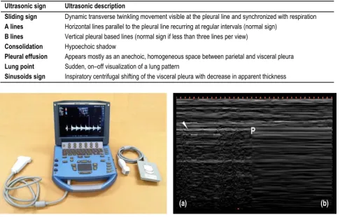 Table 1: Description of common chest ultrasonic signs 
