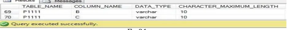 Fig. 2.1 The output of “sp_help” equivalent SQL command for a particular table having 2 foreign keys- B, C
