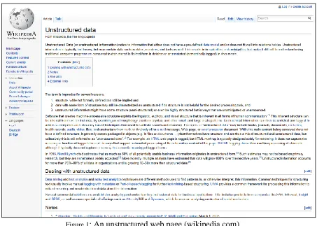 Figure 1: An unstructured web page (wikipedia.com) 