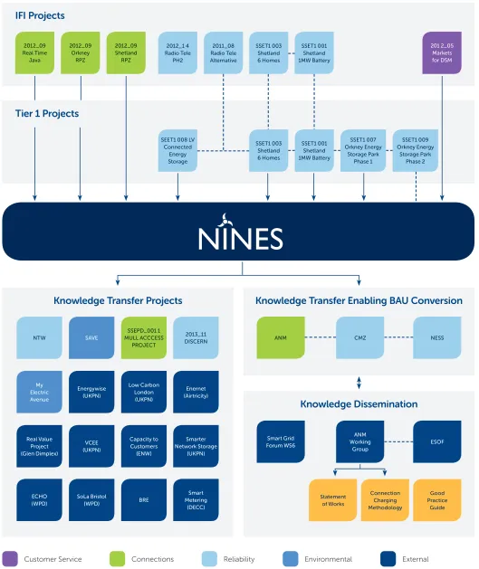 Figure 1: NINES in context of other projects