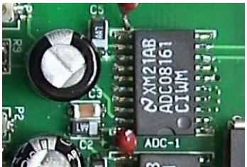 Figure 5.6: Analog-to-digital converter on a section of the USB-DAQ8 board. 