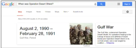 Figure 1: Google Result for “When was Operation DesertShield?”.
