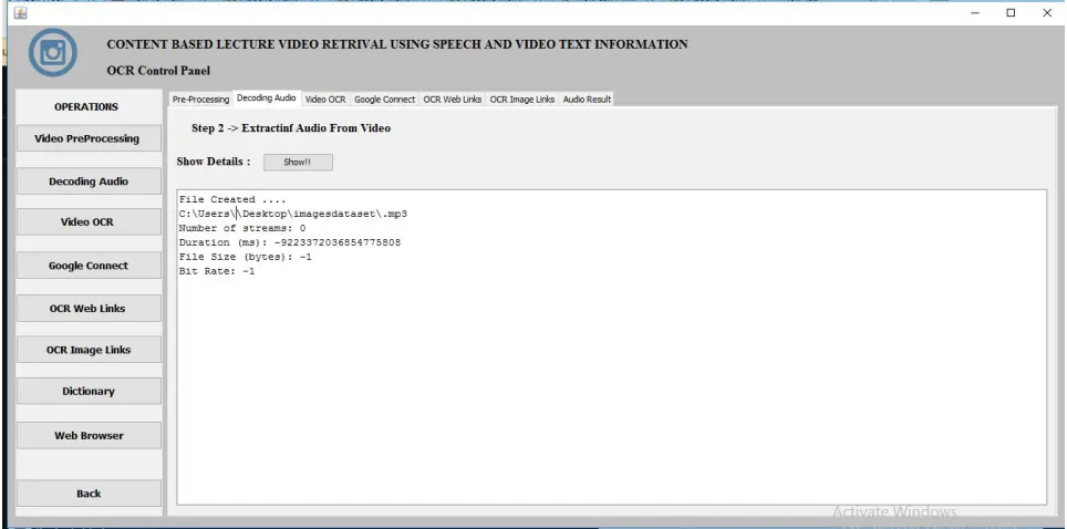 Figure 2. Preprocessing of video file   