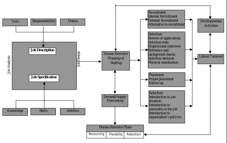 Figure  2:  A  Model  of  Human  Resource  Planning  Showing  its  Components  and  Areas  of  Developmental  Activities 
