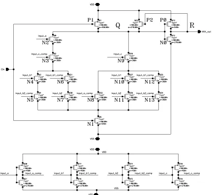 Figure 3.5: A New XOR-AND-XOR Function Implementation in Domino Logic