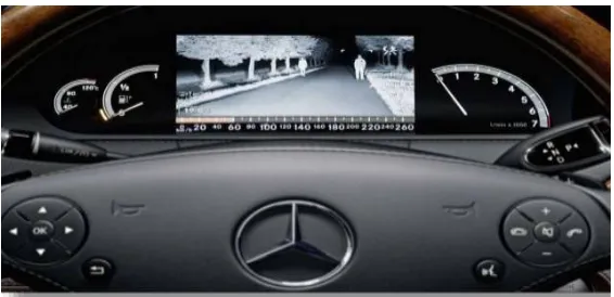 Fig.3 shows an example of night vision technique used in automobiles.  