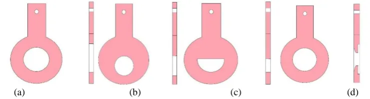 Figure 1(a)                                          (b)                                    (c)                                          (d) Types of orifices, (a) concentric orifice, (b) eccentric orifice, (c) segmental orifice, (d) quadrant 