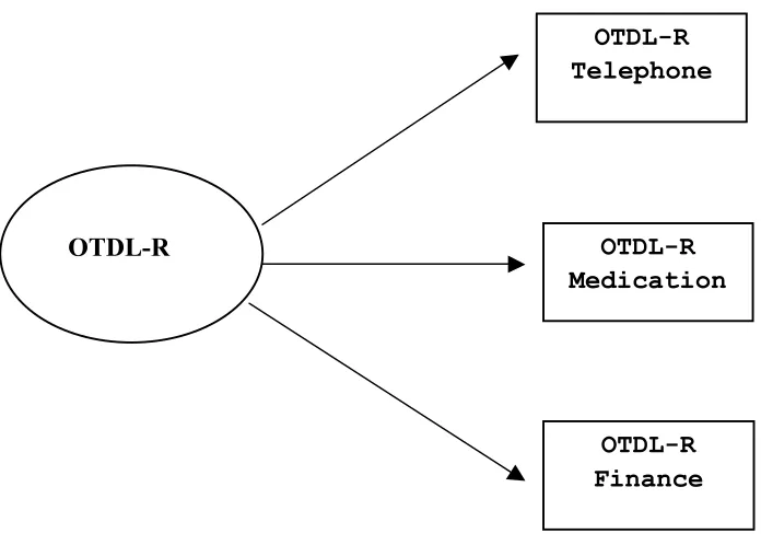Figure 1. One-factor solution to the Revised Observed Tasks of Daily Living assessment (Diehl et al., 2005)