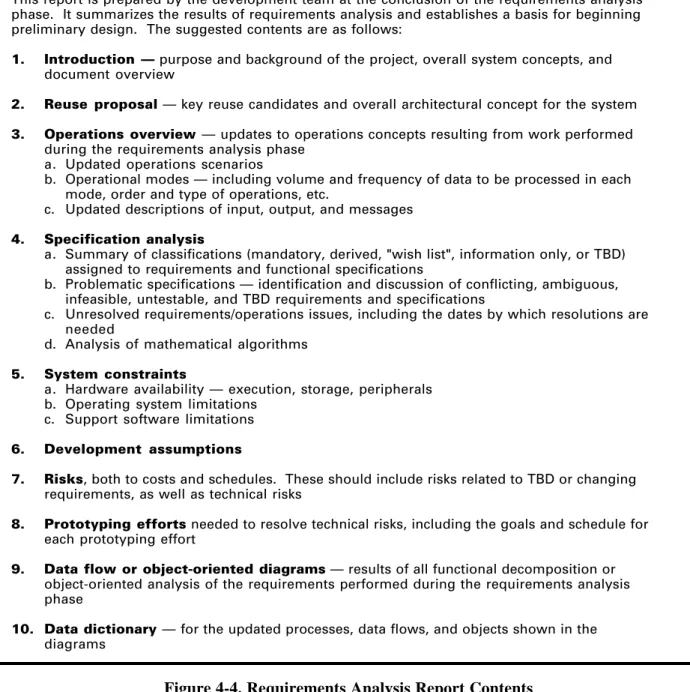 Figure 4-4. Requirements Analysis Report Contents
