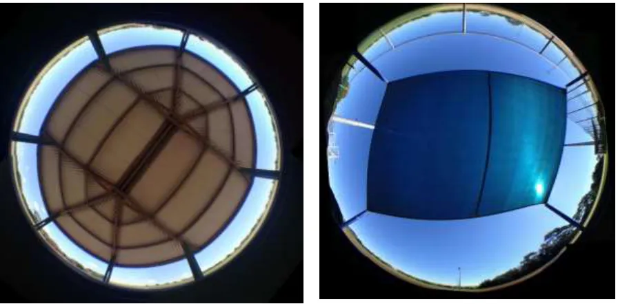 Figure 2 - Images taken 90 cm above ground-level with a smartphone fitted with a fish eye lens 