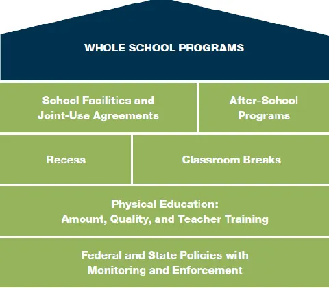 Figure 6:  Policy Areas to Support Physical Activity at School (Ward, 2011).  