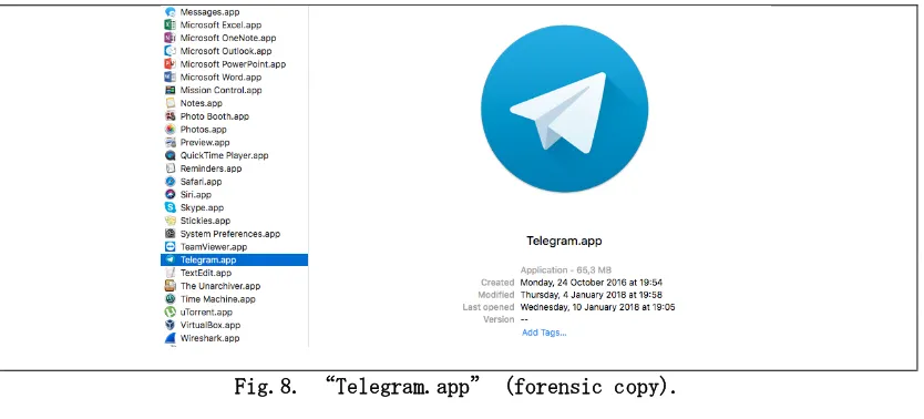 Fig.8. “Telegram.app” (forensic copy). 