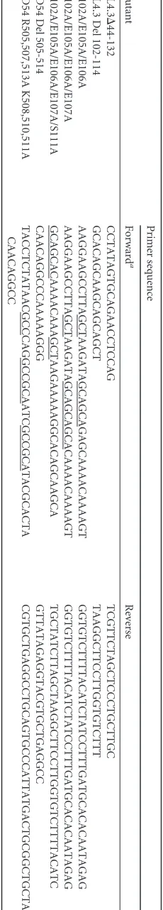 TABLE 1 Primers used for mutagenesis