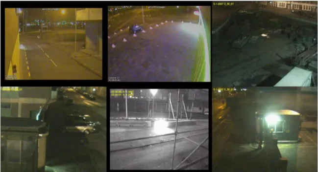 Figure 5: Images of six different security cameras, confiscated by the police 