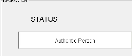 Table 1 shows screenshots of database values. Id represents the Hash value of the user fingerprint and Figure 6: Screenshots of Status used in Multifactor Authentication Model hash column represents password